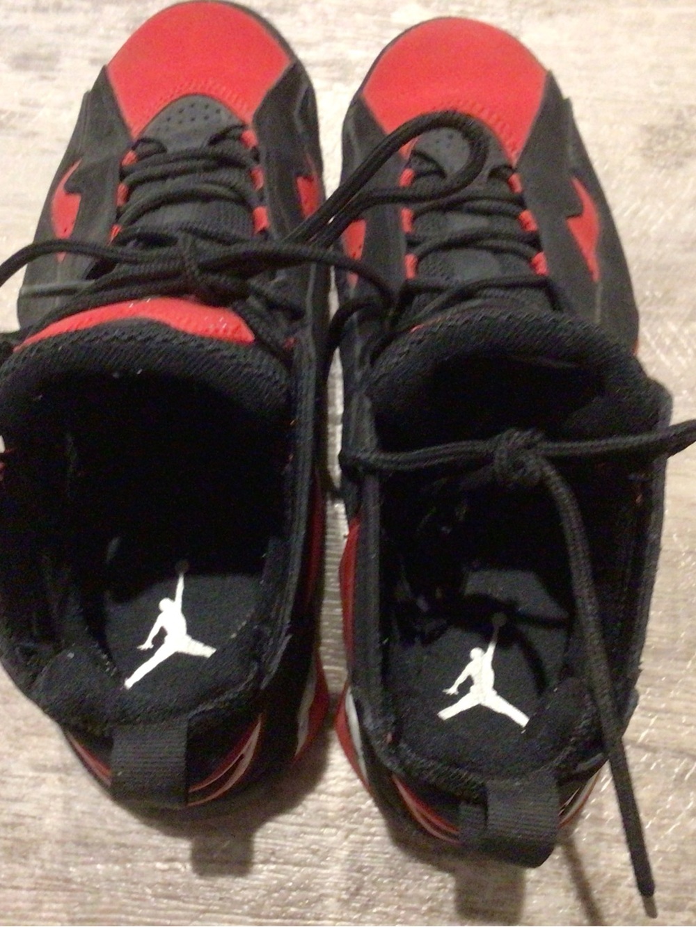 Jordan High-Top Basketball Sneakers in Black & Red - Picture 3 of 5